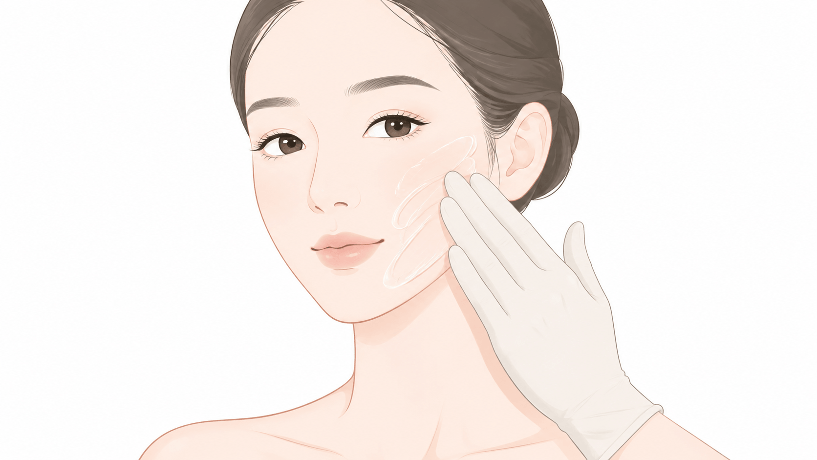 手で薬剤をなじませるマッサージピール治療のイラスト