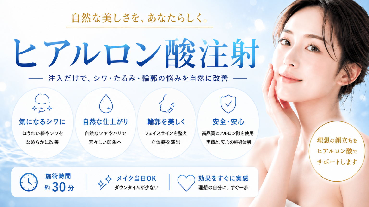 ヒアルロン酸注射 1ml 8,600円〜|渋谷でしわ・ほうれい線治療 1 ヒアルロン酸注射