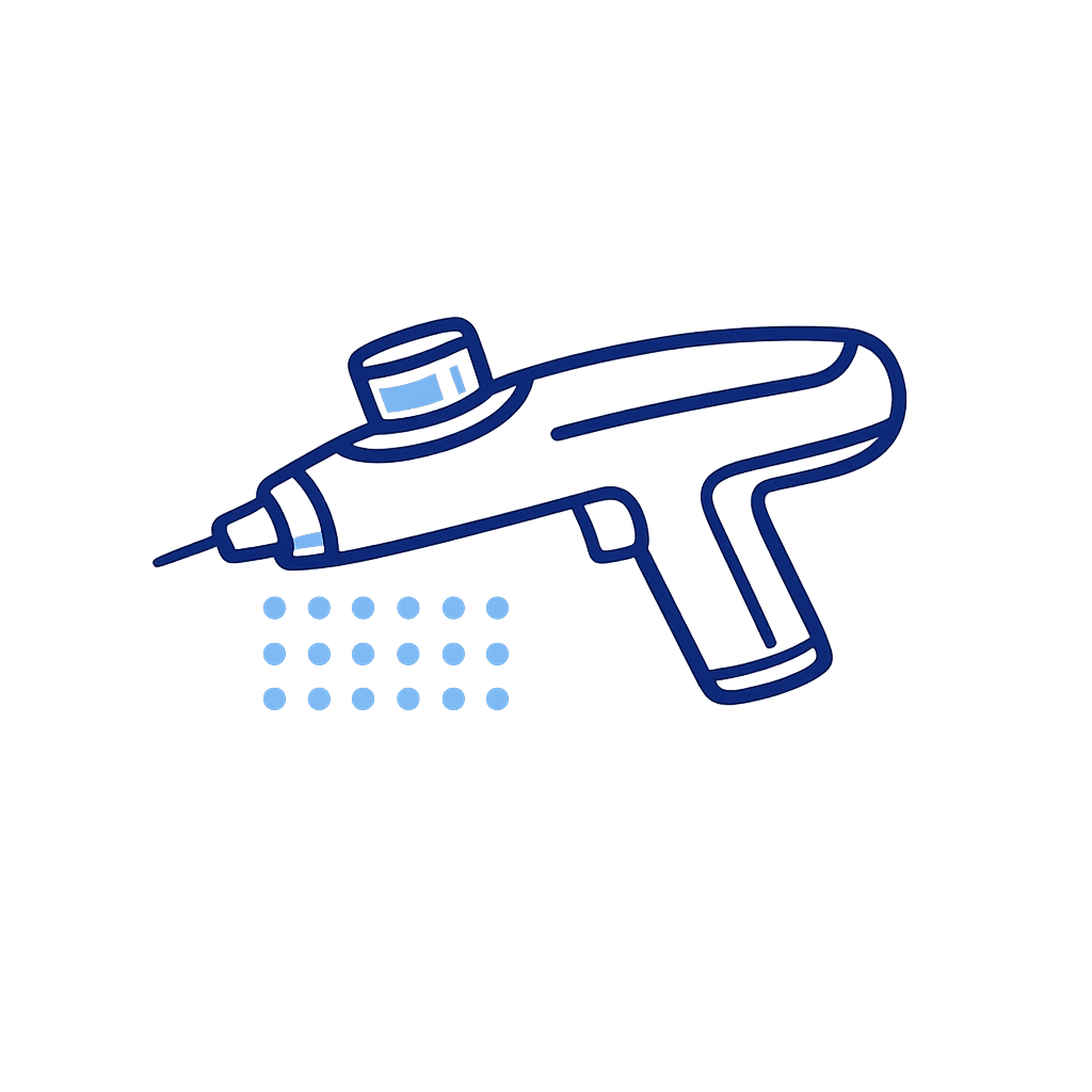 毛髪再生注射に使用する専用の注入機器のイラスト