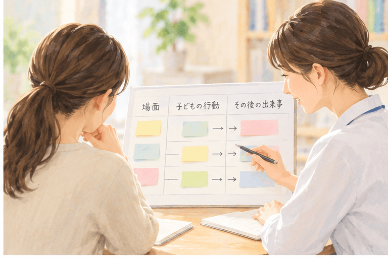 ABC分析を用いて子どもの行動の前後関係を整理する