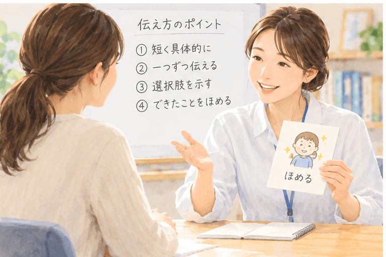 肯定的な注目や具体的な指示の出し方を学ぶ