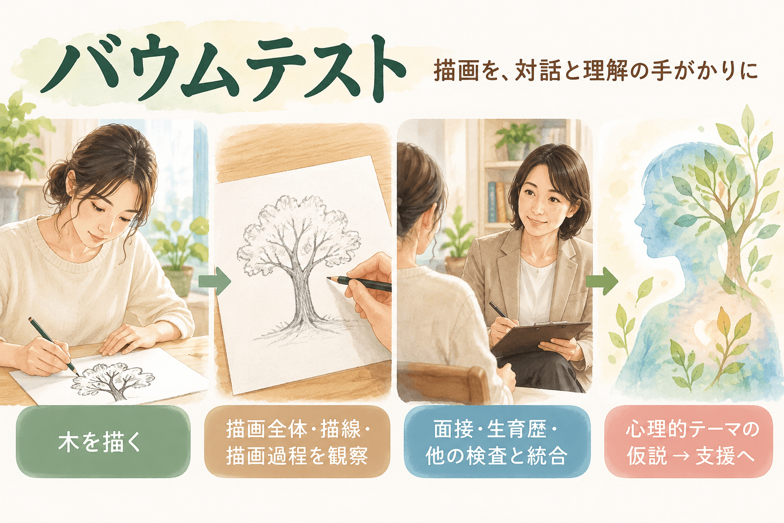 バウムテスト（樹木画テスト）とは？見方・わかること・限界を精神科