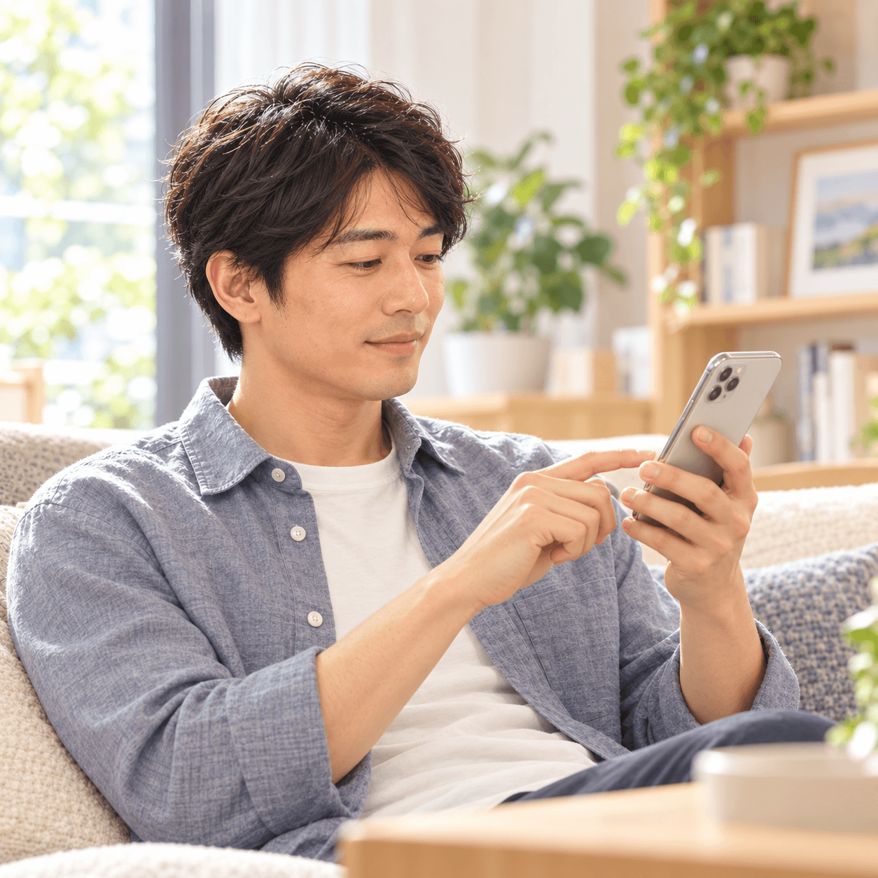 スマートフォンからtDCS外来を予約する様子